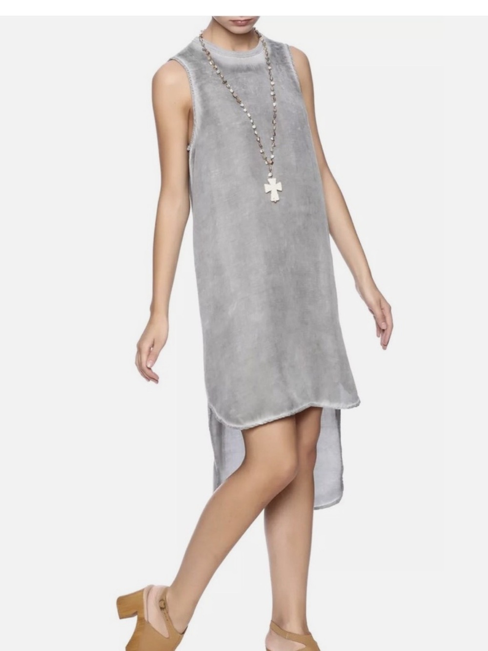 cloth & stone Sleeveless High-Low Dress in Light Gray